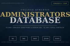 Athletic Administrators Database — every college Athletic Director, Deputy AD, Assistant AD, SID and compliance contact across DI, DII, DIII, JuCo and NAIA
